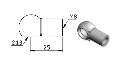 Technical drawing - Endfitting - Ballsocket